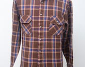 Large Men's Vintage Plaid Flannel Shirt