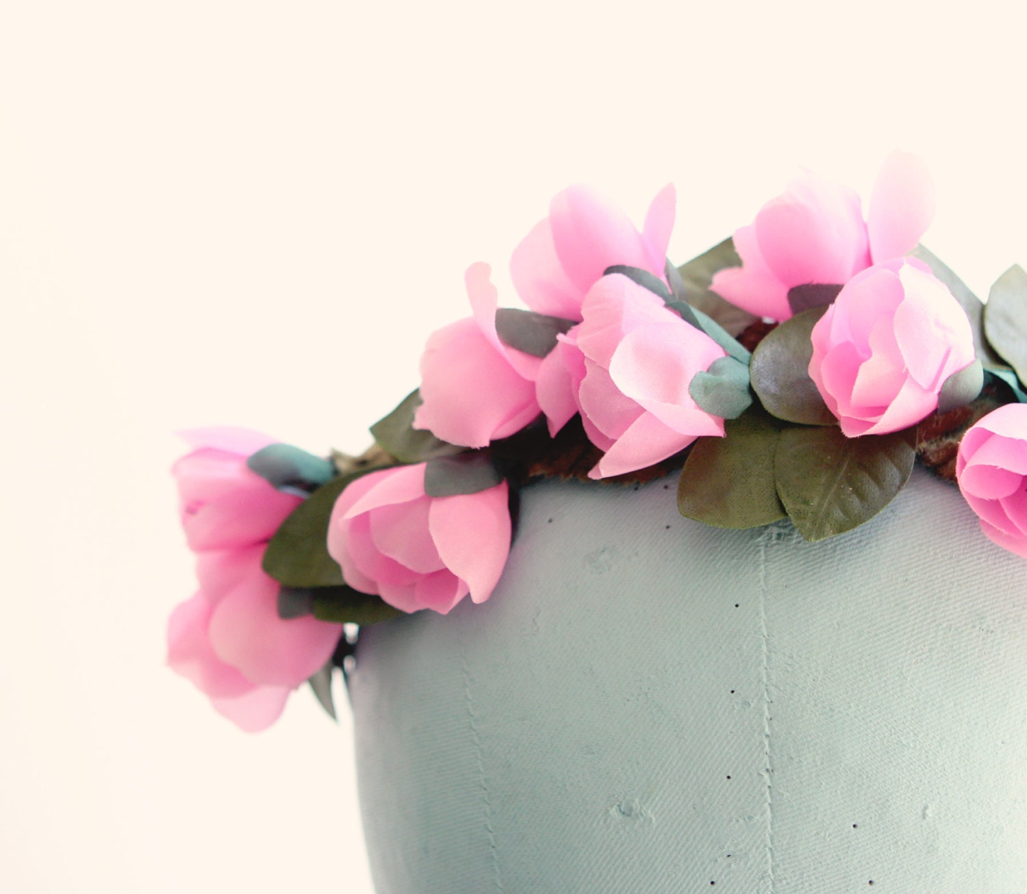 Pink flower headpiece, Wedding hair band, Bridal tiara, headband, Hot pink vintage flower head piece