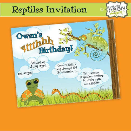 Reptiles Invitations