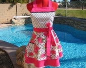 Apron - Full - Customized Sizes - Retro Apron - Womens -  Scarlet Chic Sassy  Apron - Timeless Roses