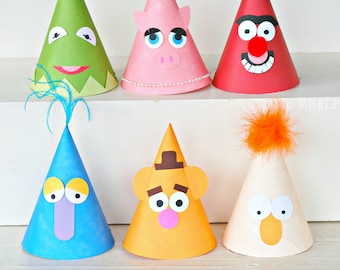 The Vintage Muppet Collection - Custom Party Hats SET of SIX from Mary Had a Little Party