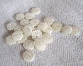 Vintage White Baby Doll Flower Buttons Faux Pearl Pastic