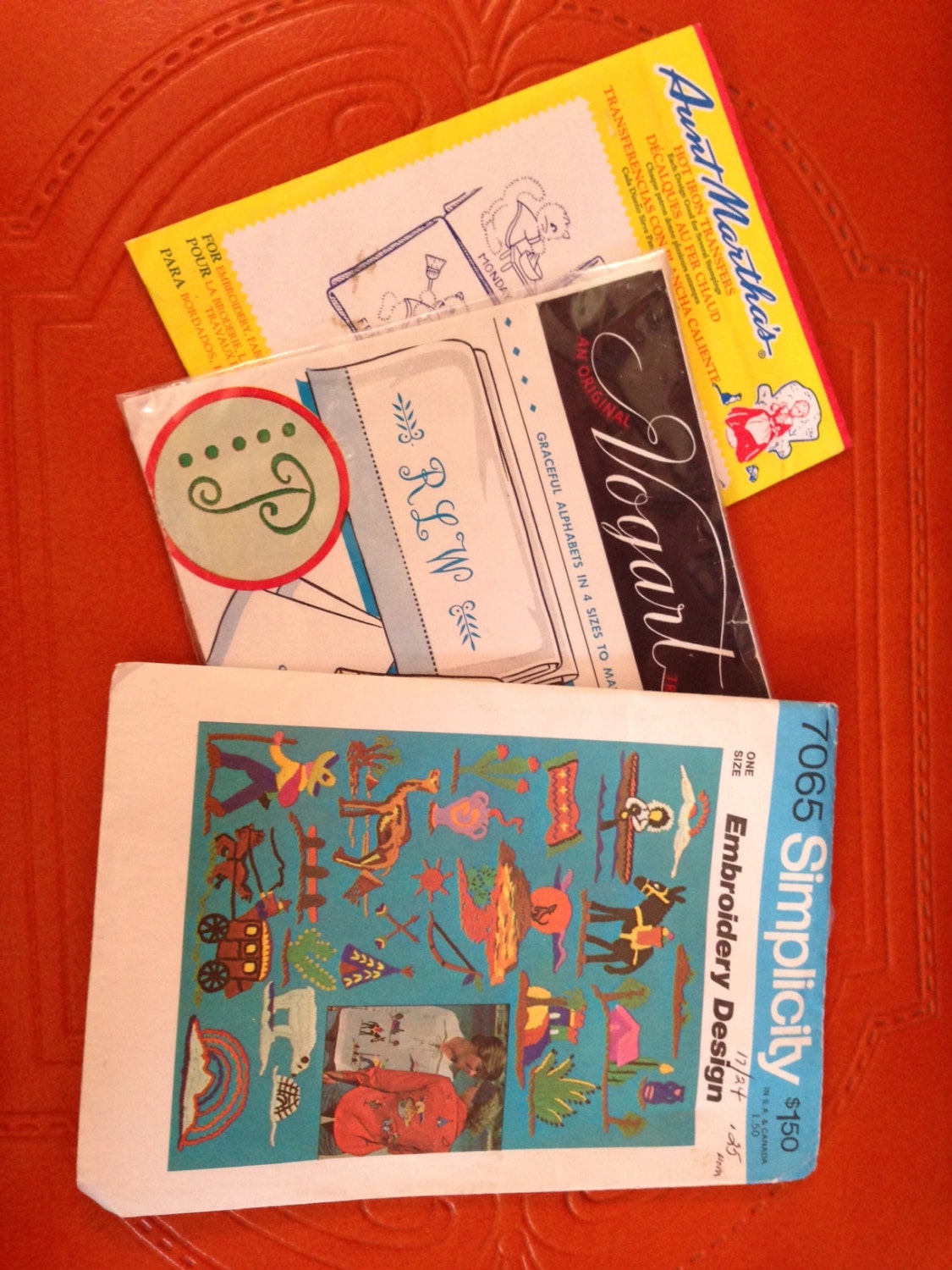 Lot of Vintage Embroidery Pattern Transfers