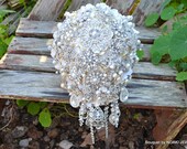 Rich pearl cascading brooch bouquet -- deposit on a made-to-order wedding bouquet