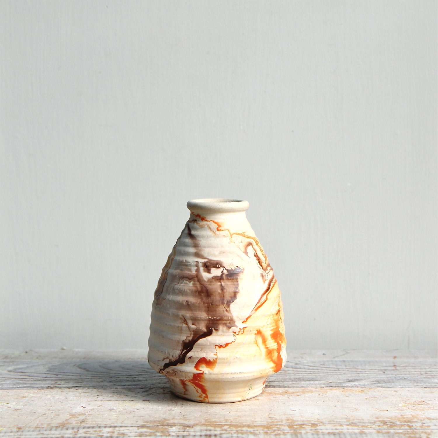 Vintage Nemadji Pottery Vase /  Southwestern, Studio Pottery, Handpainted Vase