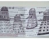 Wallet Dr Who Dalek Sketch The Doctor Exterminate Time Lord Text Design