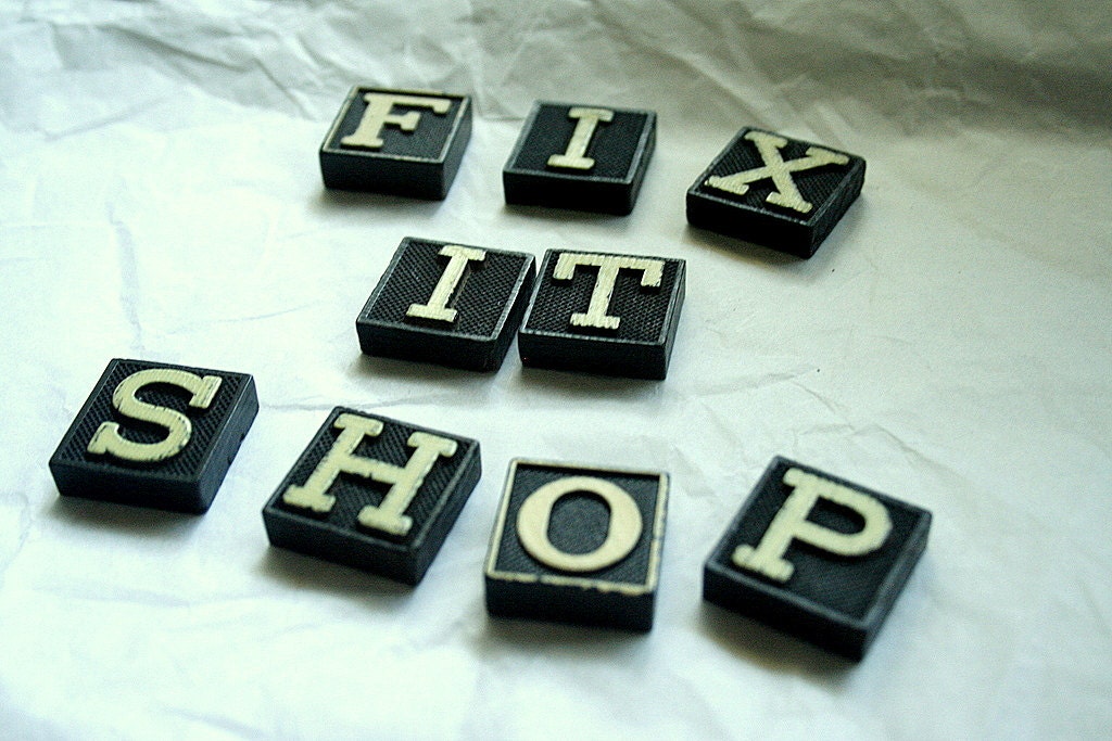 Vintage Letters FIX IT SHOP Anagrams