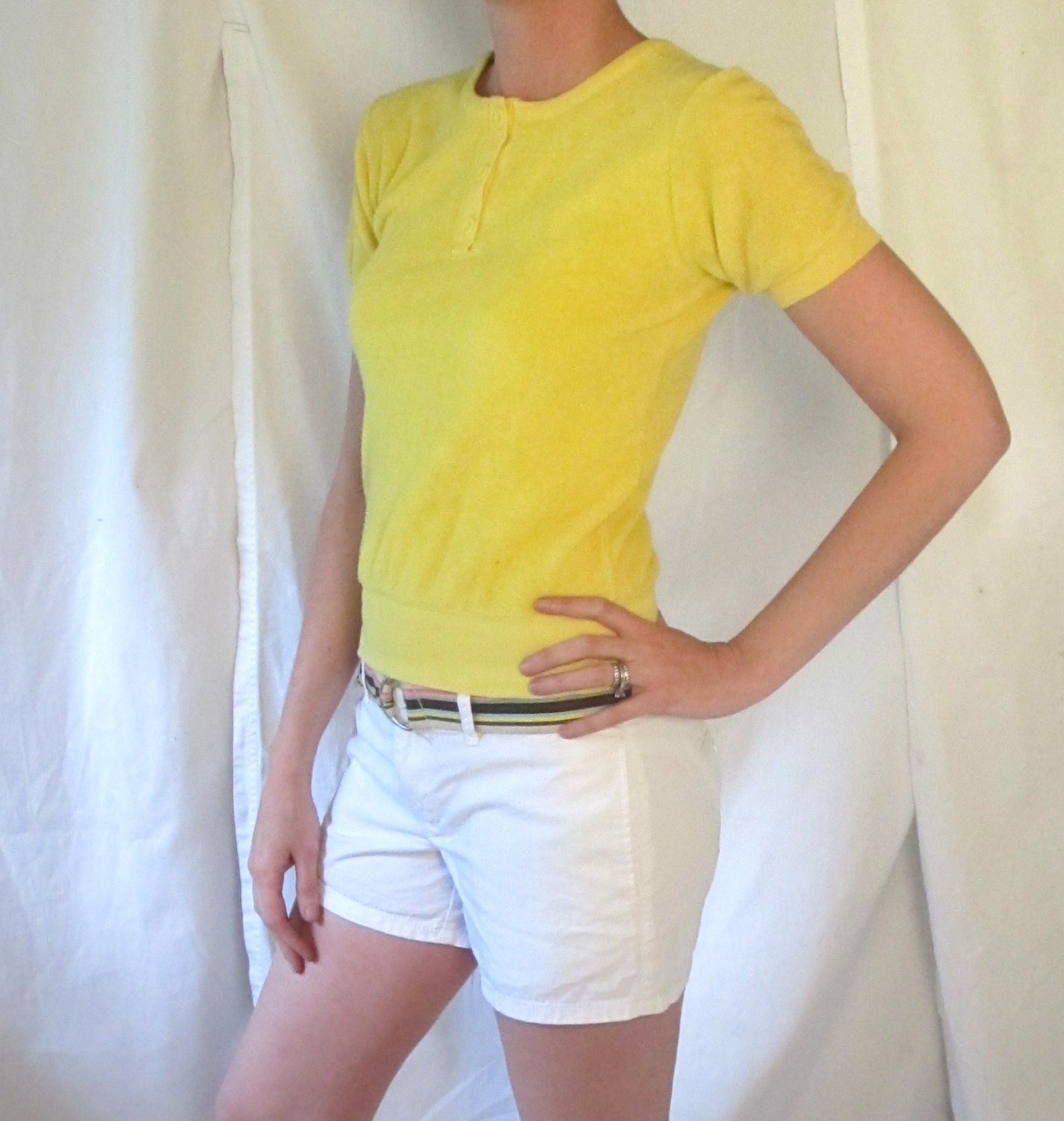 size S vintage 1970s terry cloth shirt