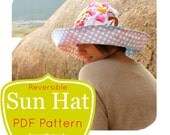 Sun Hat PDF Pattern - Womens Over the Top Sunhat DIY Sewing Project Template - Digital File Download