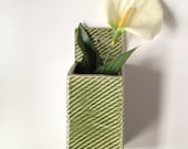 Hanging Square Wall Vase in Green