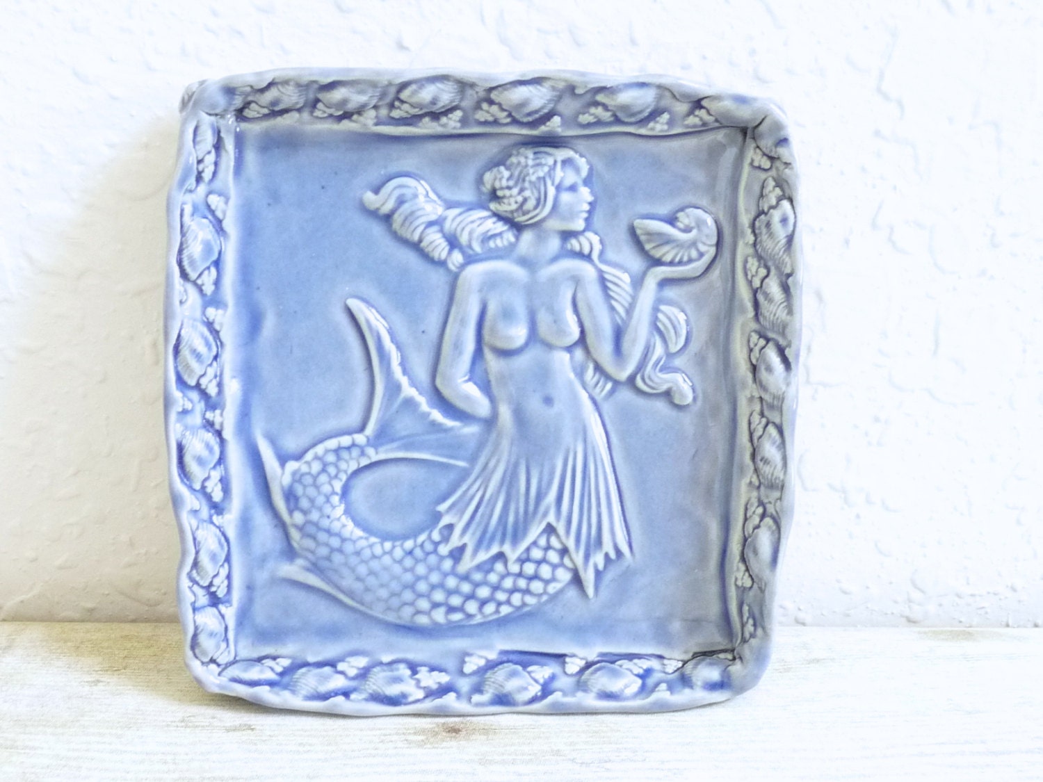 Ceramic Mermaid Dish Blue - MyMothersGarden