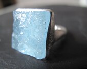 AQUAMARINE // Sterling silver ring with natural Aquamarine crystal