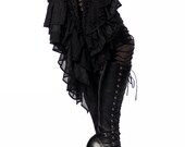 Skirt, Black Combo, Ruffles, Cabaret, Vaudeville, Steampunk, Noir, Gothic, Dance, Tribal Fusion