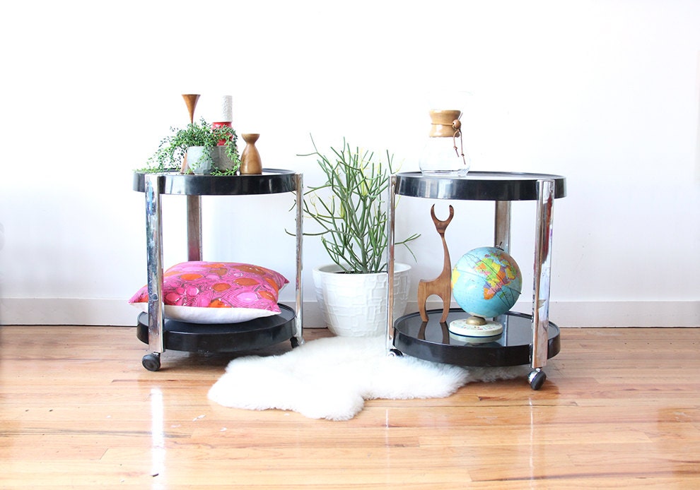 Italian Mod Circle Side Tables (Set of 2)