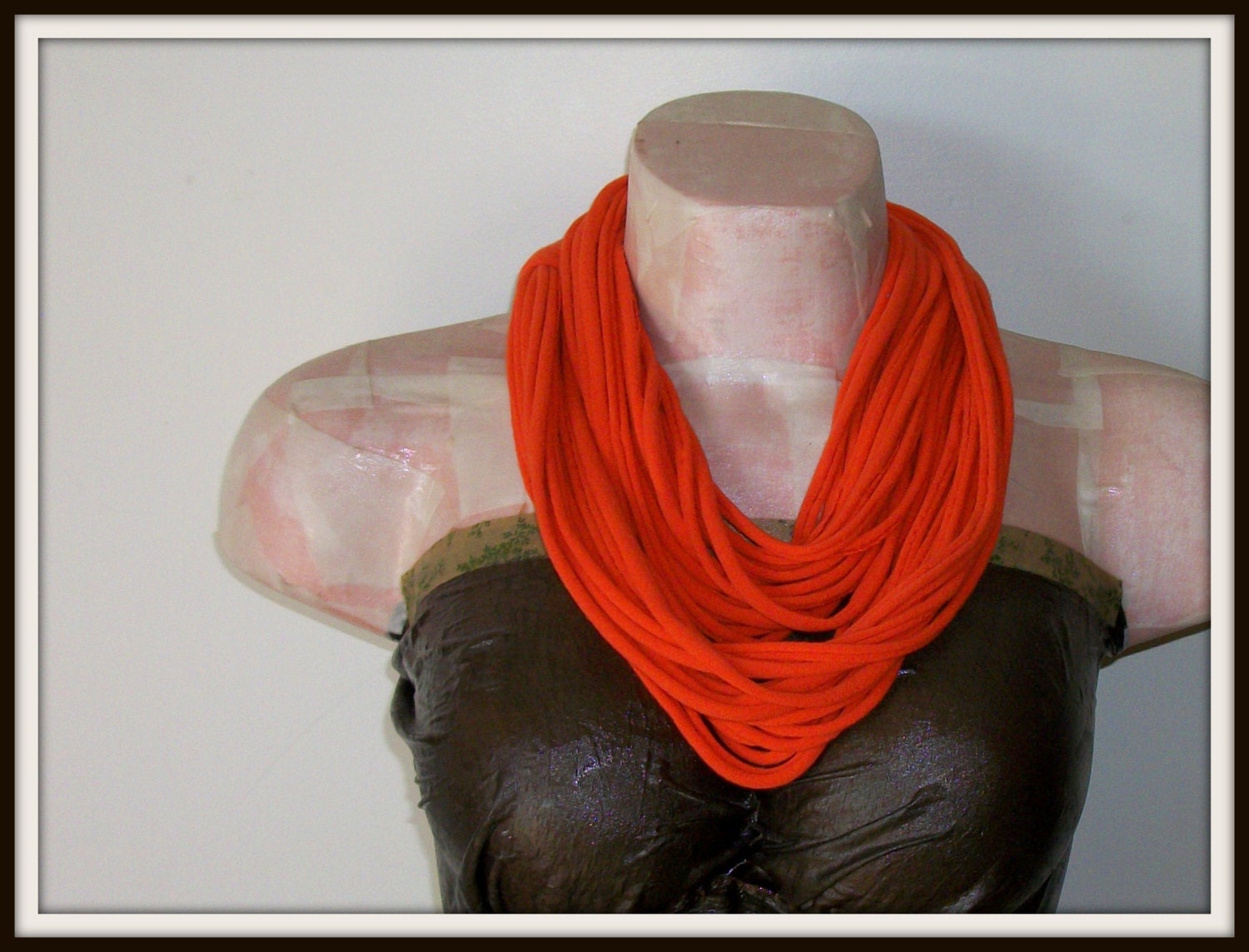 Orange Infinity Jersey Scarf