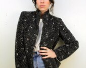 1980s Grey Textured Blazer Size S