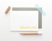 Letterpress Classic 'Thank You'  Yellow Note Cards