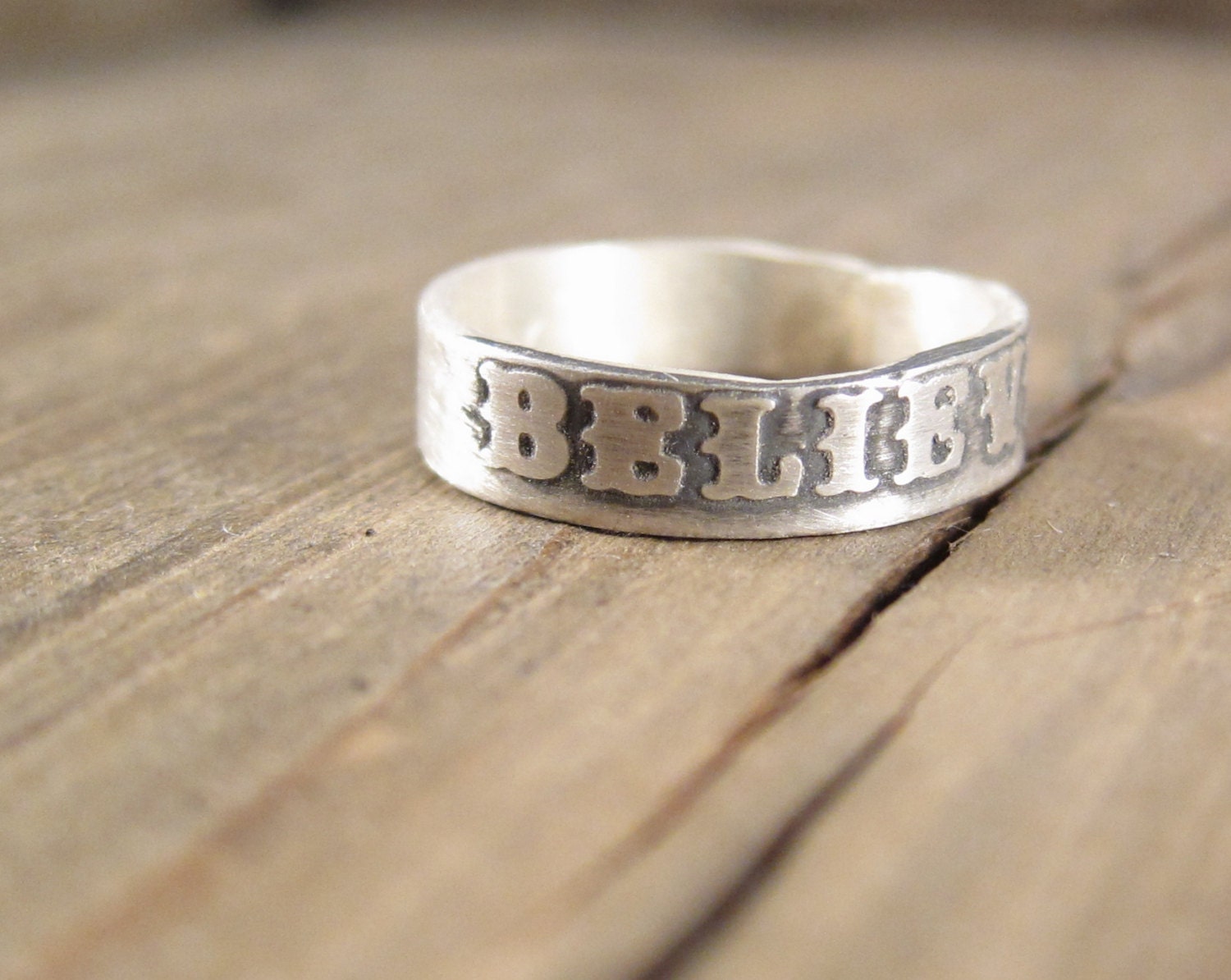 Personalized Ring -  Typography Jewelry - Raised Letter Ring -  Custom Jewelry - Affirmation Ring