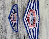 Vintage 1960's 2 Pc. CHEVROLET USA Car Logo Crest Embroidered Car Emblem / Patch Chevrolet Large and Small For Jacket Etc.
