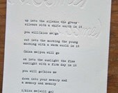 Letterpress poem by e.e. cummings