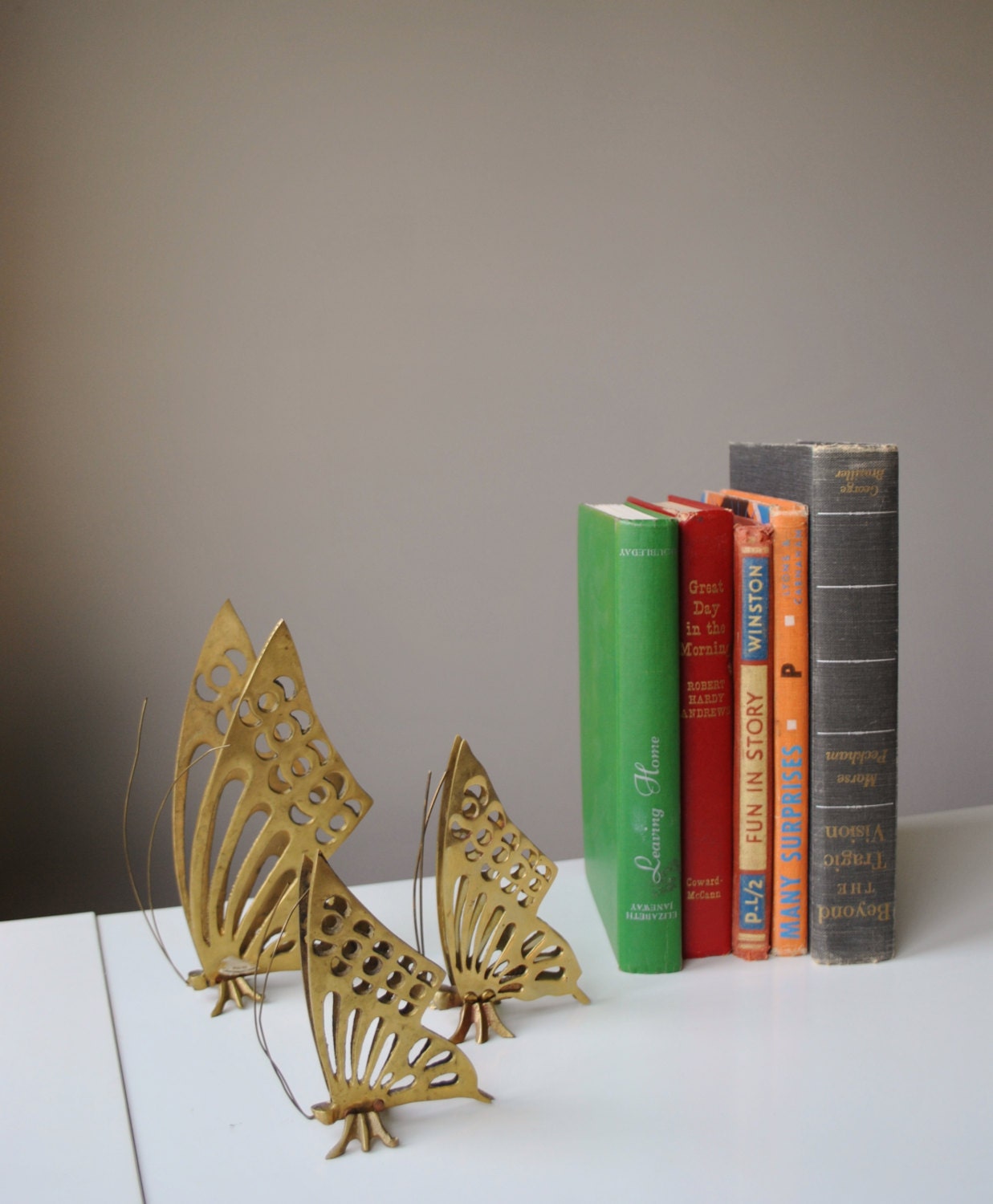 1970s Bronze Butterfly Figurines, set of 3