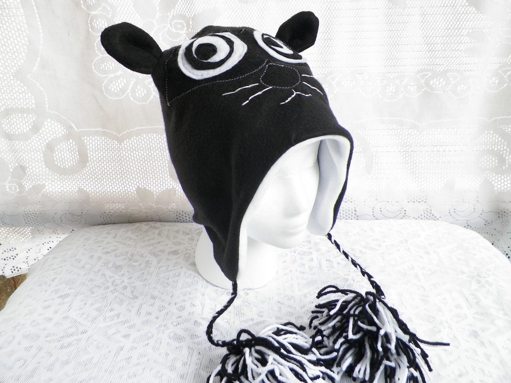 Black Rascally Raccoon Hat In Child's Large Size By Minnie Maes - MinnieMaes