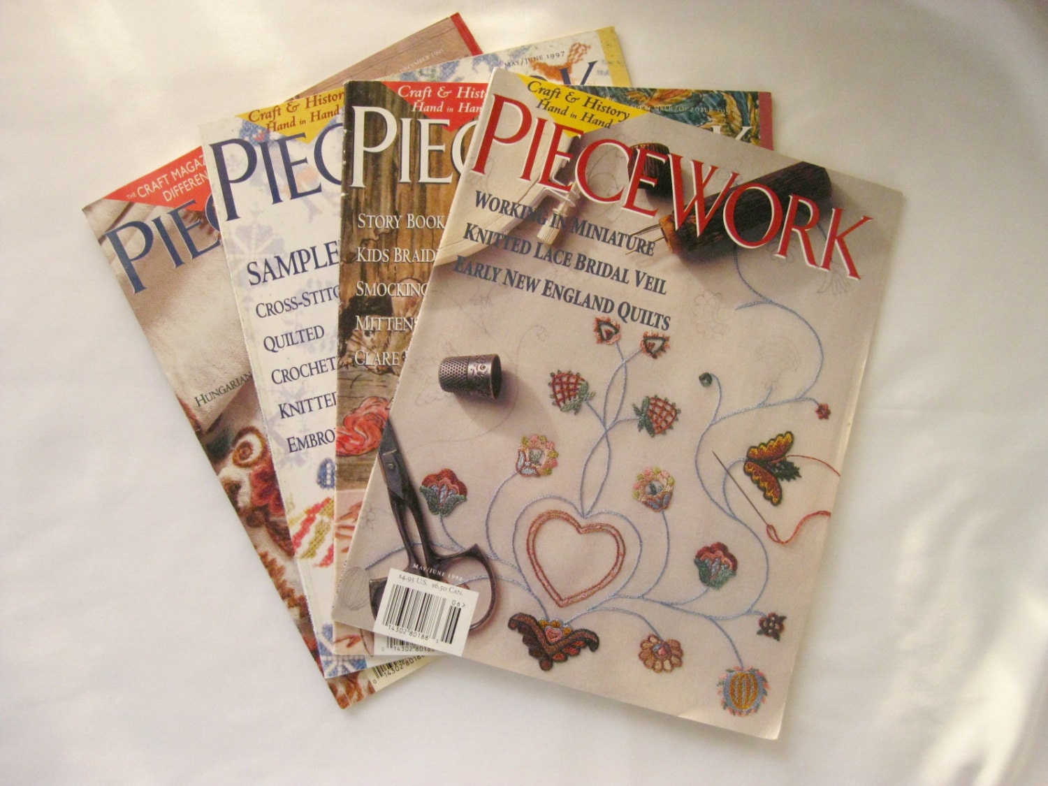 Assorted Lot of 4 Piecework Magazines From 1995, 1997, and 1998