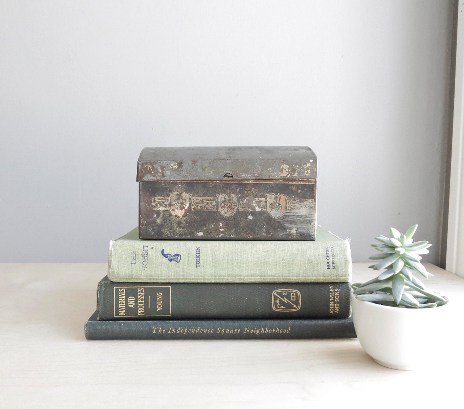 salvaged metal treasure box