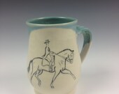 Dressage Horse and Rider Mug- Teal