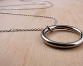 Long Statement Necklace Geometric Circle Necklace Hardware Jewelry Eco Friendly