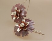 Flower Earrings in Copper and Sterling Silver