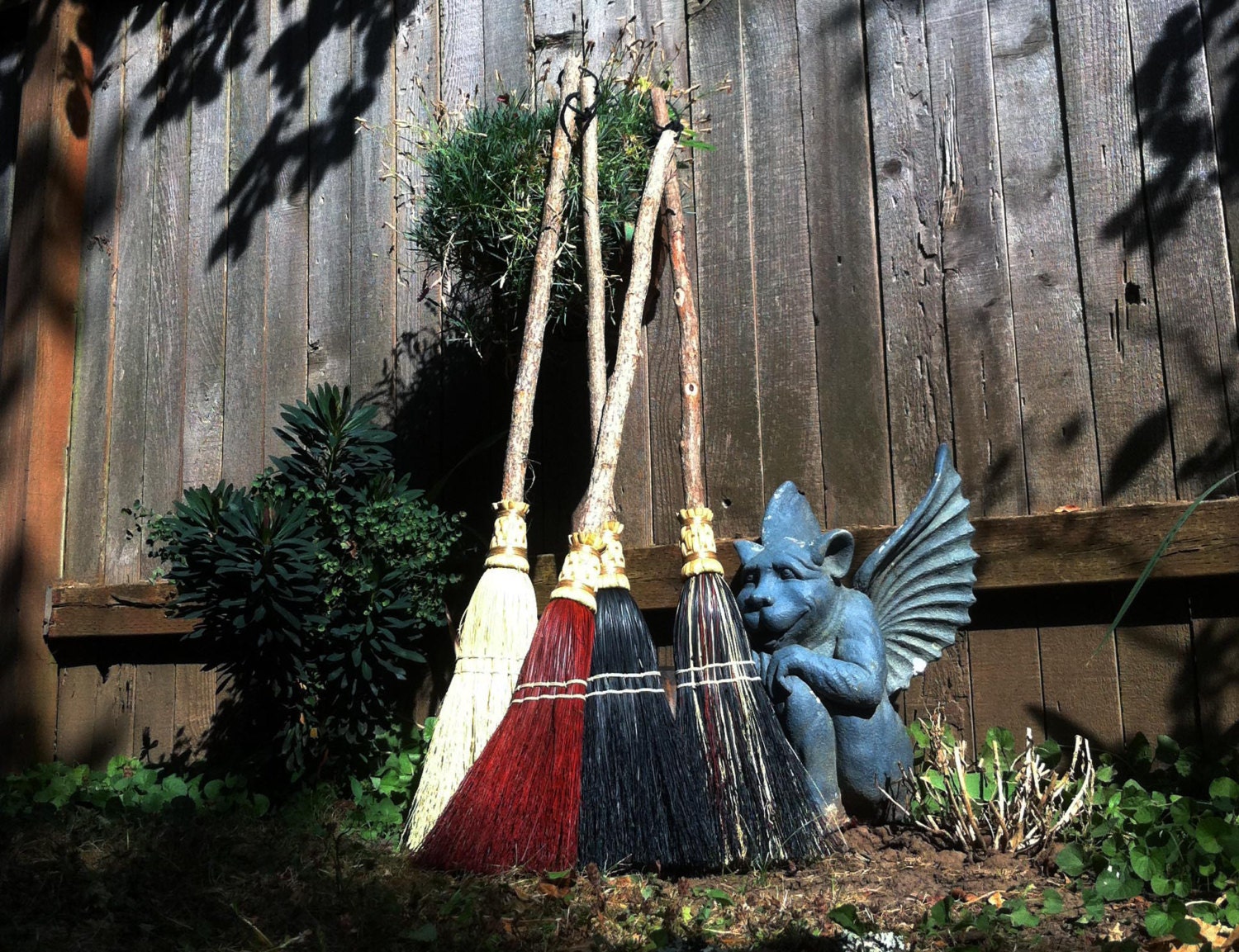 Rustic Children size Broom In Your Choice Of Rust, Black or Mix