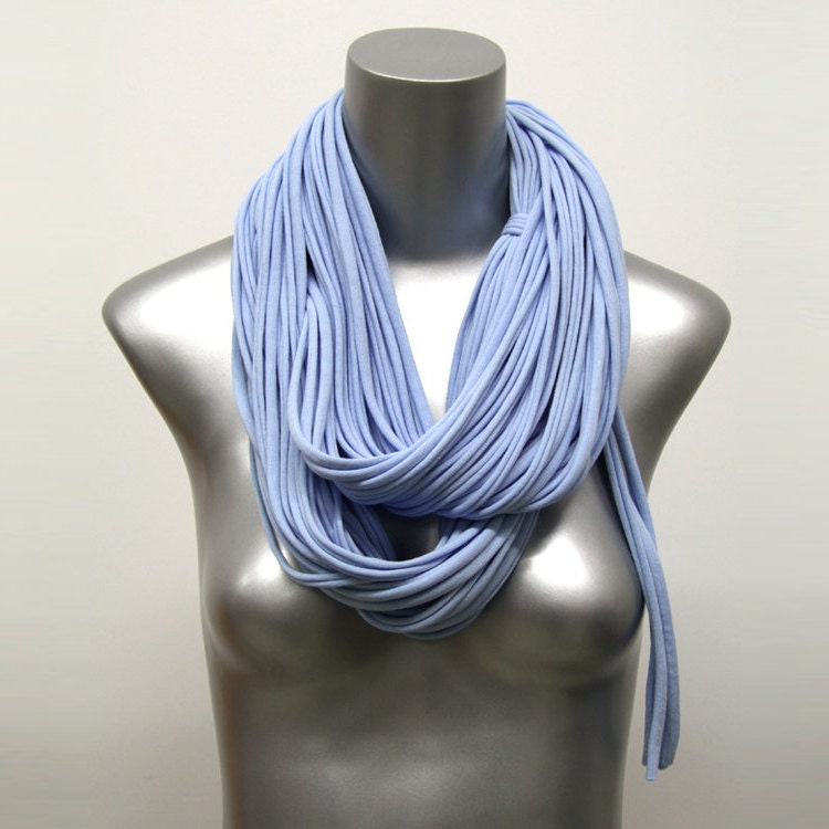 Light Blue Scarf - Large Womens Scarf - Infinity Scarf Circle Summer Loop Scarves - Mens Necklace Fabric Jewelry - Tribal Burning Man 