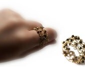 Fashion Ring, Artisan Jewelry, Hand Knit Jewelry, Knit Gold Ring