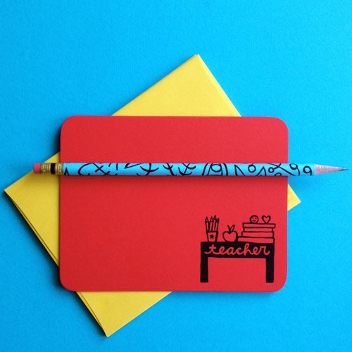 Groovy Doodle Teacher Notecards (set of 8 flat cards & A2 envelopes)