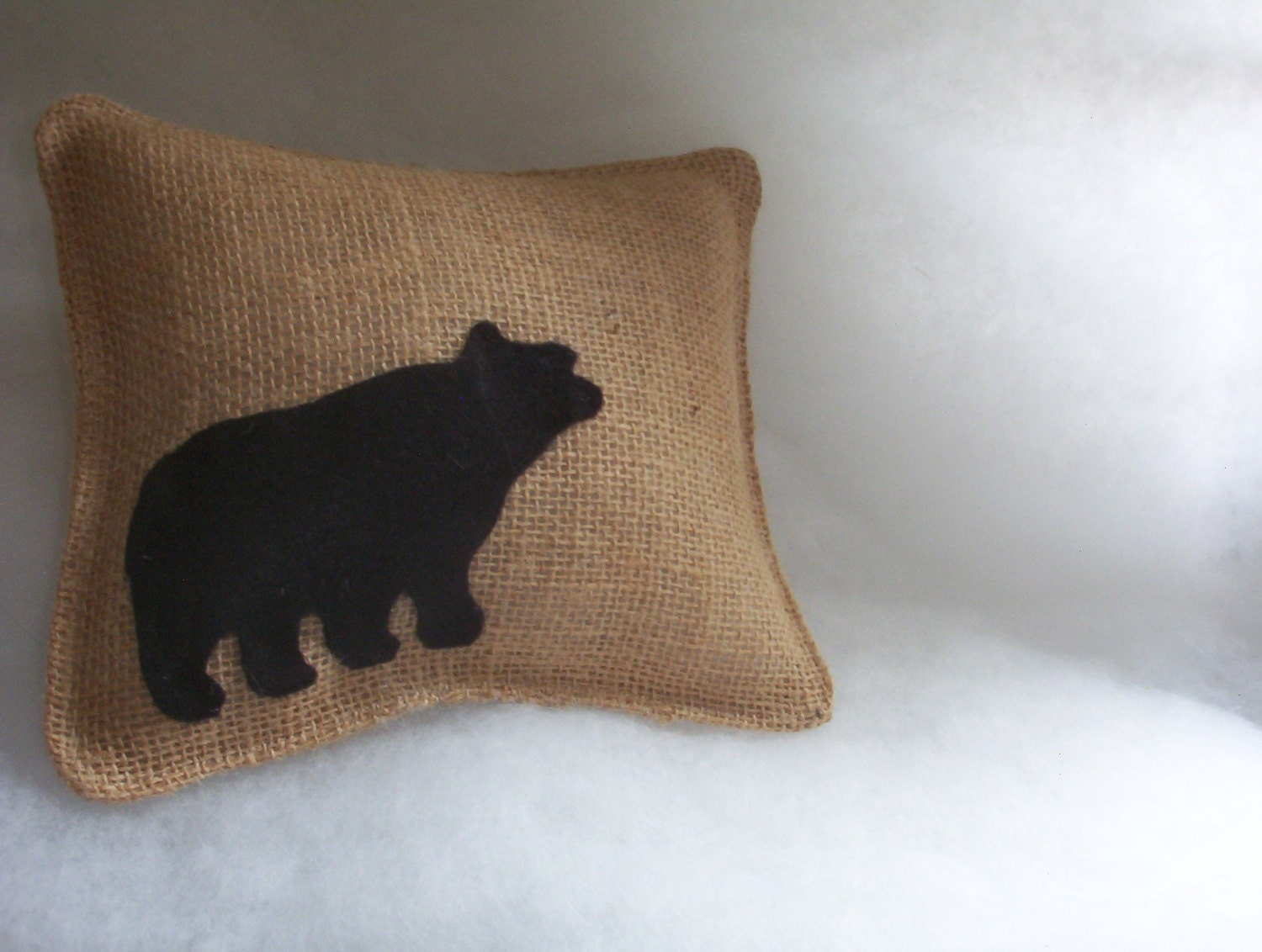 Litttle Bear Burlap Pillow