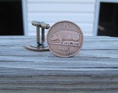 Brass Celtic Cuff Links. Vintage Half Penny. St. Patrick's Day.