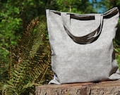 Cotton tote in brown faux tweed - Everyday bag