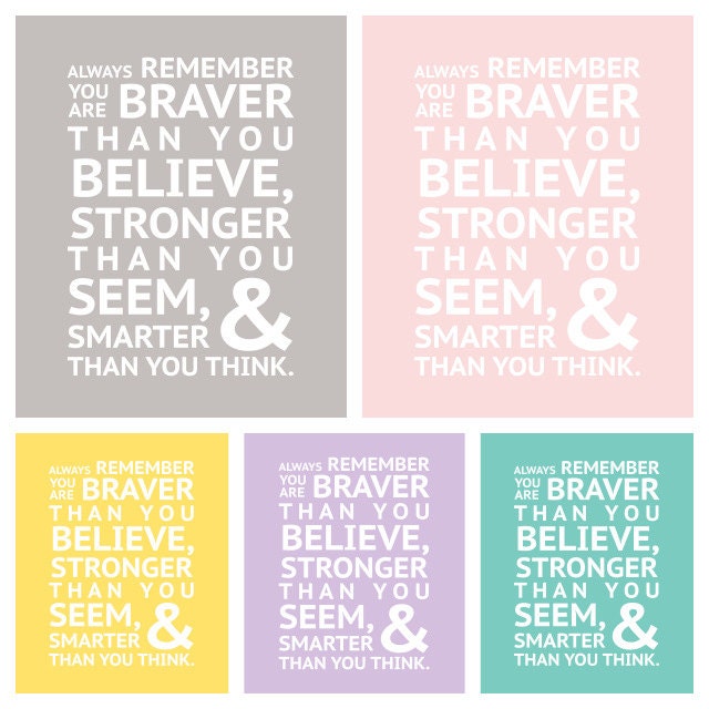 Winnie the Pooh - BRAVER, STRONGER, SMARTER - LIGHTs collection - Instant Download