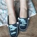 Size 7 - Ocean Blue Fish Moccasin