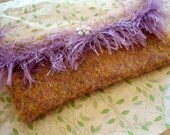 Clutch Purse - Handspun Yarn, Hand-knitted and Felted Clutch - Unique and One-of-a-Kind Fancy Bag