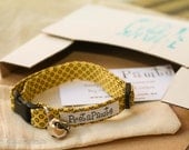Breakaway Cat Collar  in Yellow and Black Polka Dots