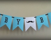Baby Boy Mustache Banner, Ready to ship