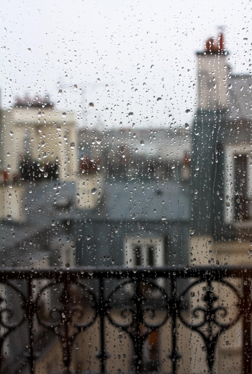 Paris Photography - Paris in the rain- 8x10 Fine Art Photograph - Paris Home Decor - Paris rooftops in the rain
