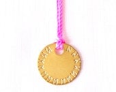 Handstamped Brass Necklace - Rope Infinity Monogram