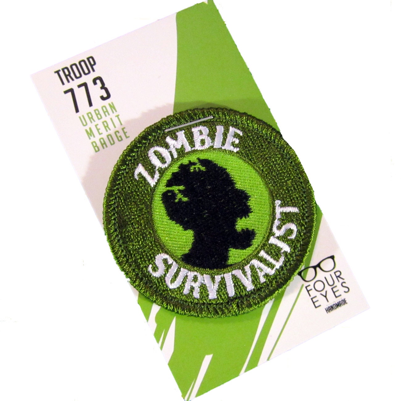 Zombie Survivalist - Modern Merit Badge - Iron On Patch