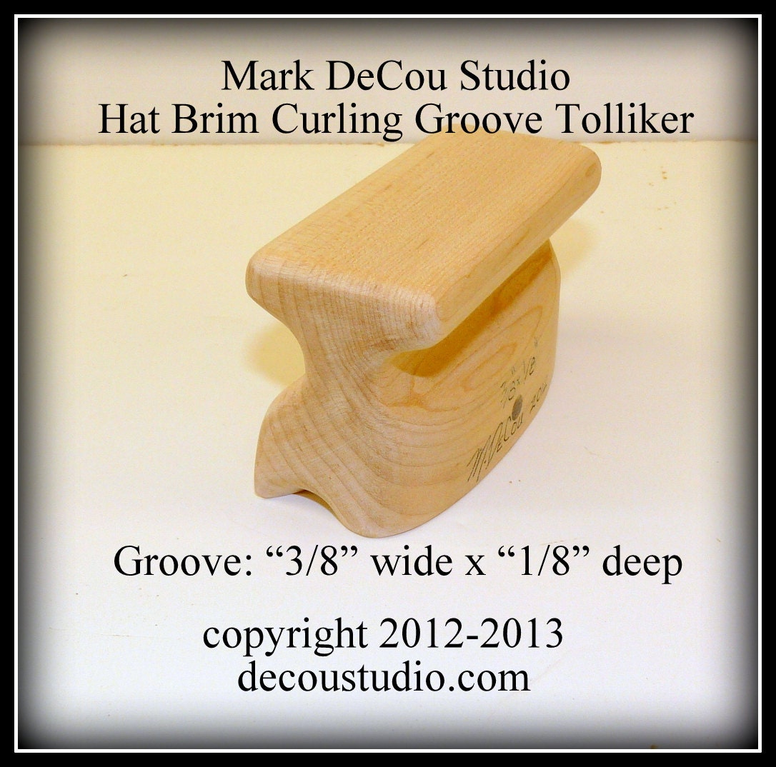 Groove Tolliker Hat Making Tool SHIPS IMMEDIATELY Pencil Curl Hat Brim Shaper Curler, (0.375 inch wide by 0.125 inch deep) groove foot