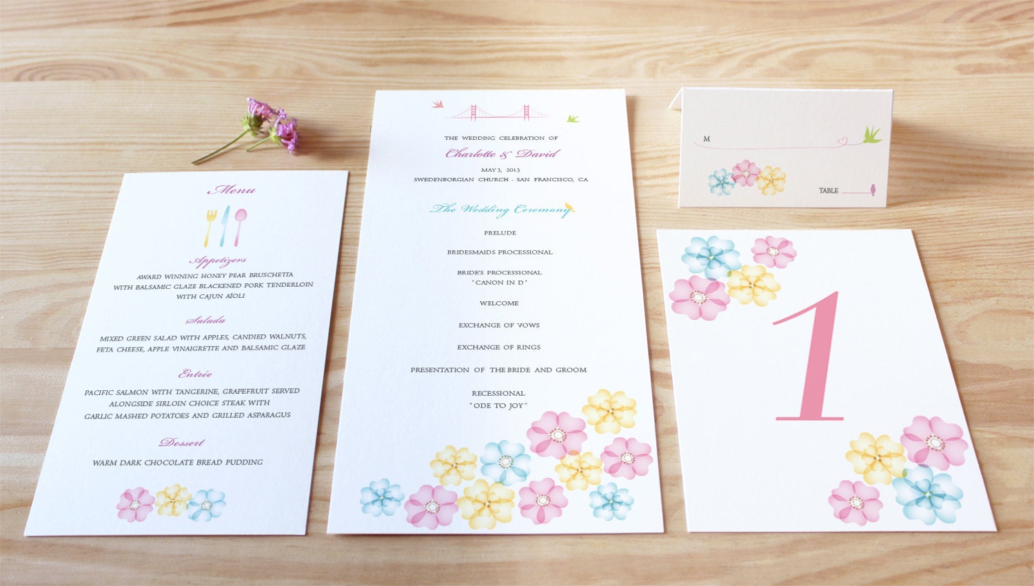 San Francisco Wedding Reception Package of 50 (FREE Table Number Cards) - Swallows Gathering