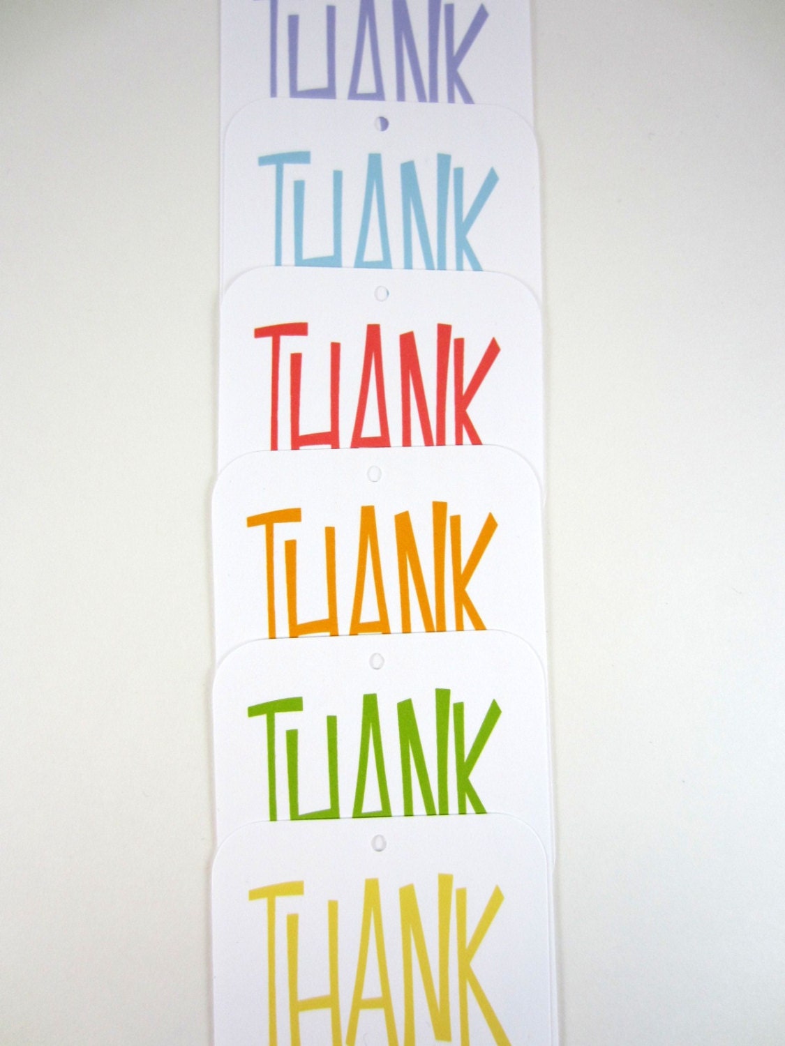 Gift Tags, Thank You Tag, Colorful Tags, Hang Tags, Wrapping Supplies - set of 12