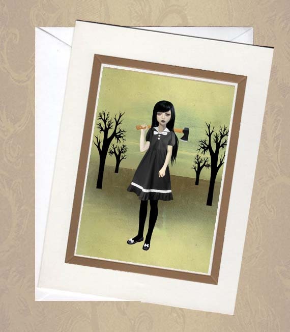 Gothic Art Greeting Card Lizzie Borden - Spite